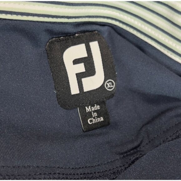 FJ FootJoy Men's Polo Shirt XL Extra Large Navy & White Striped Lightweight Brea - Picture 6 of 6